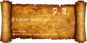 Fidler Noémi névjegykártya